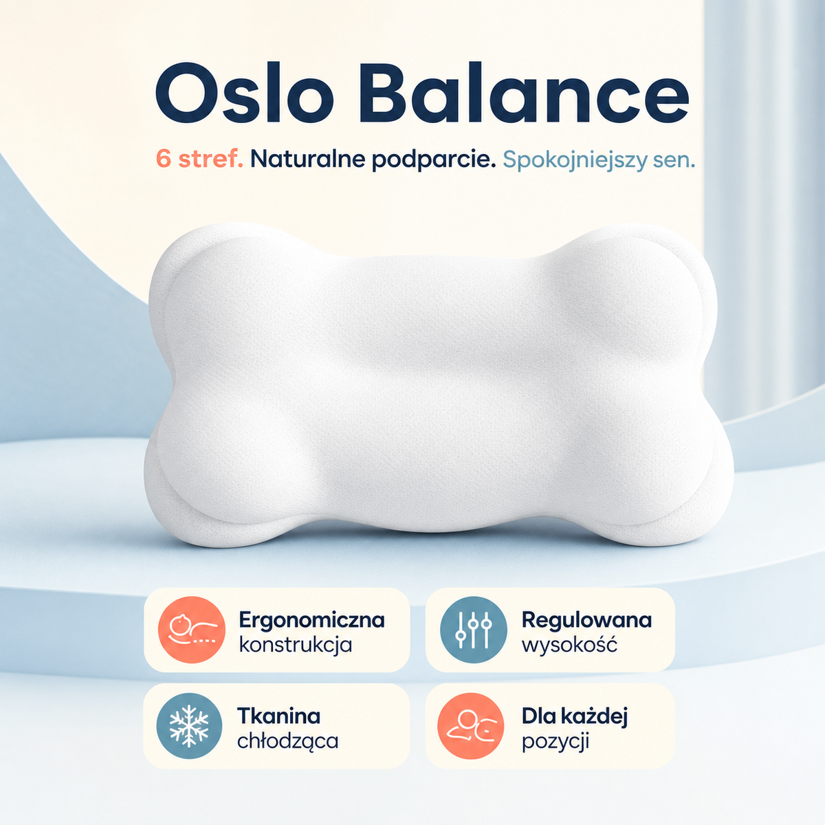 Oslo Balance – ergonomiczna poduszka 6-strefowa